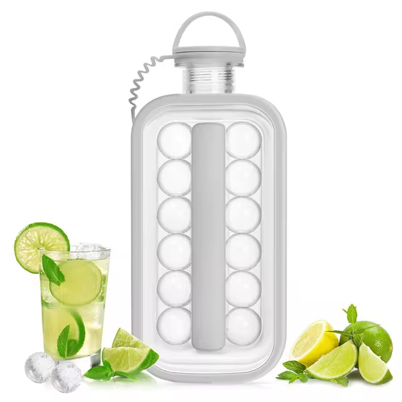 1Pc Portable Ice Ball Maker Bottle Reusable 2 in 1 round Ice Cube Molds for Whiskey Juice Cocktails Kitchen Bar Ice Cream Tools